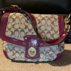 Coach Legacy Ali Flap F12857 Signature
Logo Canvas & Leather color khaki/plum